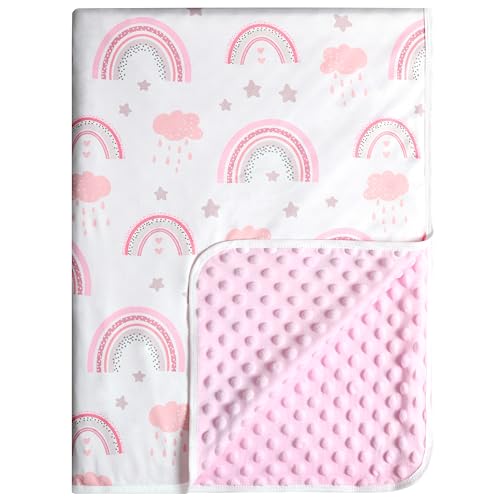 GUNTAIL Baby Blankets for Boys or Girls Super Soft Nursery Crib Blanket Newborn Blanket with Double Layer Dotted Backing Lightweight Baby Crib Blanket 30 40 inche Rainbow - Image 1
