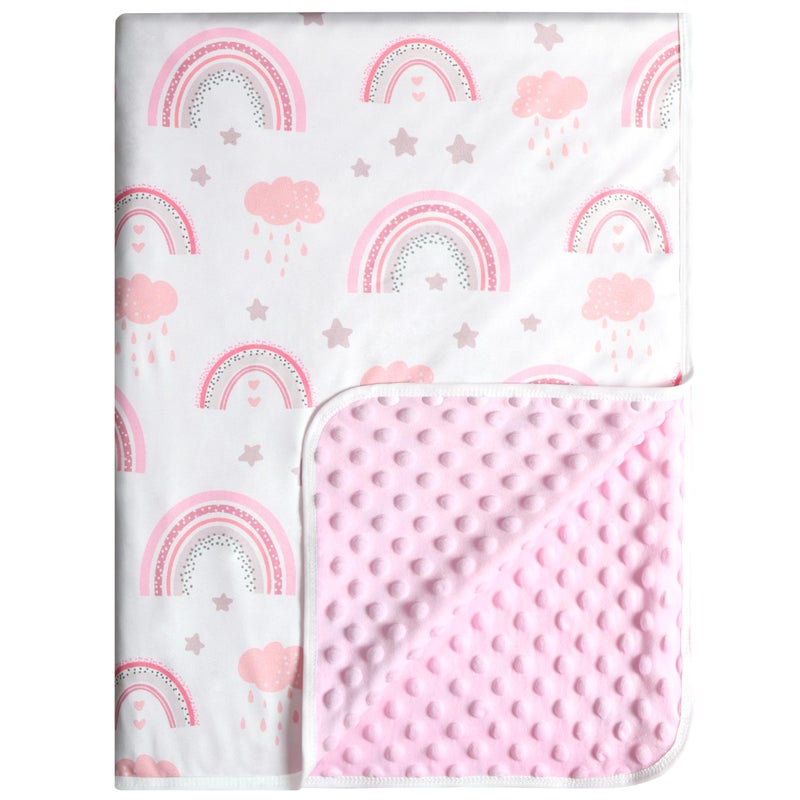 GUNTAIL Baby Blankets for Boys or Girls Super Soft Nursery Crib Blanket Newborn Blanket with Double Layer Dotted Backing Lightweight Baby Crib Blanket 30 40 inche Rainbow - Image 2