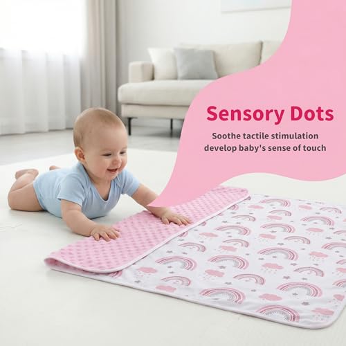 GUNTAIL Baby Blankets for Boys or Girls Super Soft Nursery Crib Blanket Newborn Blanket with Double Layer Dotted Backing Lightweight Baby Crib Blanket 30 40 inche Rainbow - Image 3