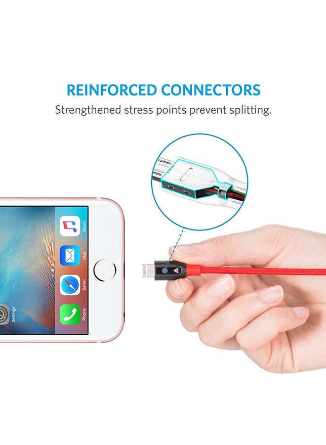 NIBEMINENT PowerLine+ Data Sync And Charging Cable Red  - Image 4
