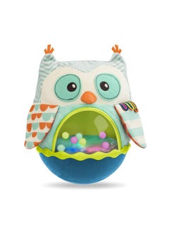 B. Toys - B. Baby- Owl Be Back- Baby Toy- Crawling- Tummy Time- Sensory & Musical Toy For Babies- Wobbling Toy With Colorful Balls - 6 Months  - Image 1