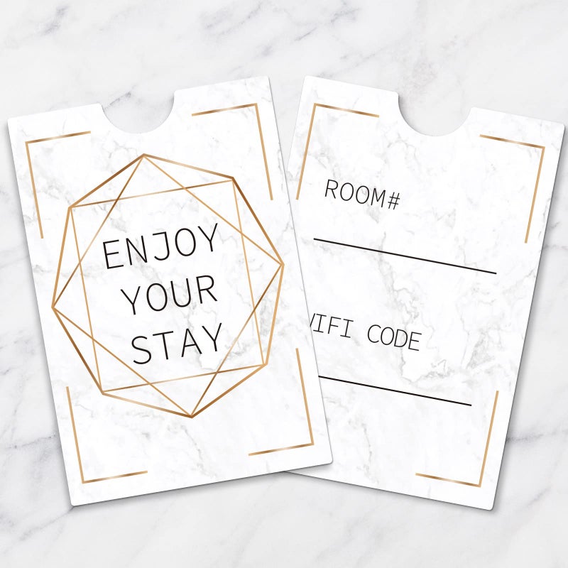 Geyee 500 Pcs Hotel Key Card Envelope Keycard Holder Sleeves Enjoy Your Stay Key Cover for Hotel, 2.4 x 3.5 Inch(Delicate Style) - Image 1