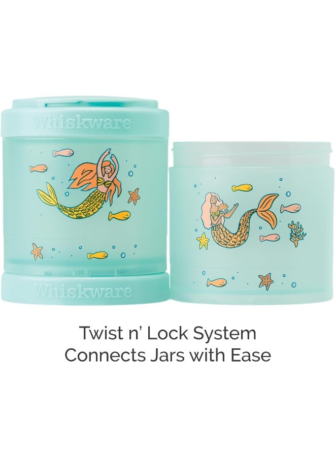 Whiskware Stackable Snack Containers for Kids and Toddlers, 3 Stackable Snack Cups for School or Travel, Mermaid (Pack of 1) - Image 3