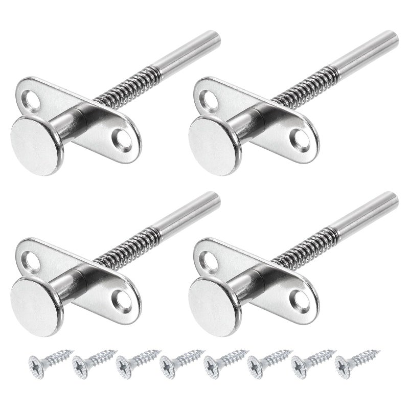 uxcell uxcell Plunger Latches, 6x40mm/0.24x3.15inch Steel Spring-Loaded Bolt Plunger Latch for Furniture Cabinet Bed Door, 4Pcs  - Image 1