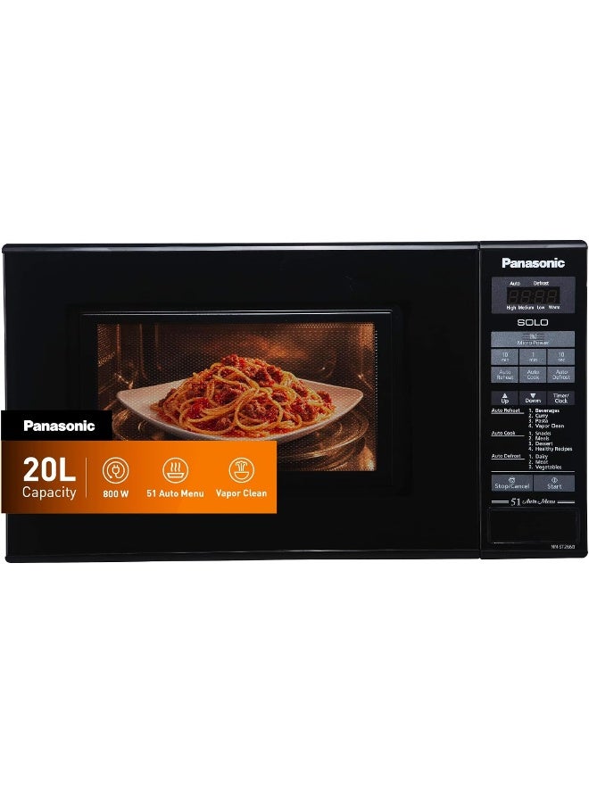 Panasonic Solo Microwave Oven, 255mm Turntable, Child Safety lock, Auto Reheat, Touch Membrane Operations 20 L 800 W NN-ST266BVTG Black - Image 1