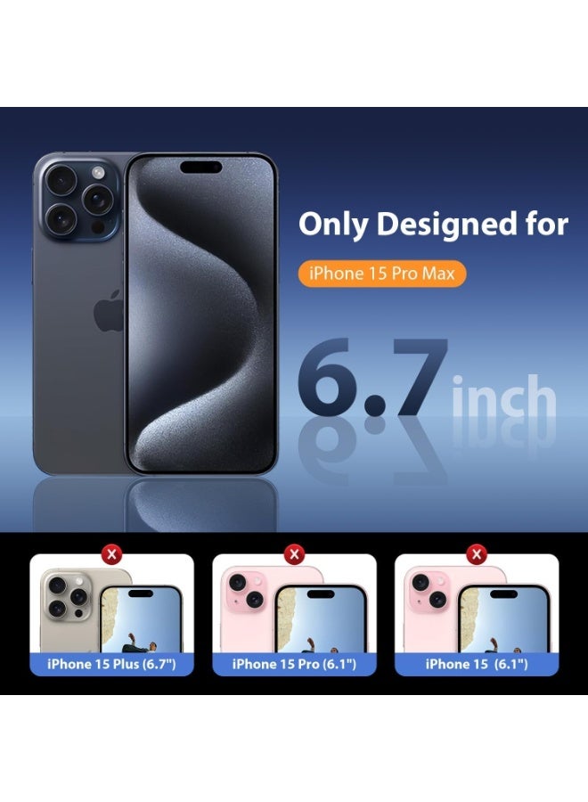 DUSALA iPhone 15 Pro Max Finger Case Cover Finger Grip Card Holder PU Leather Case Shockproof Back Card Storage & built-in Kickstand Cover for iPhone 15 Pro Max 6.7 - Image 2