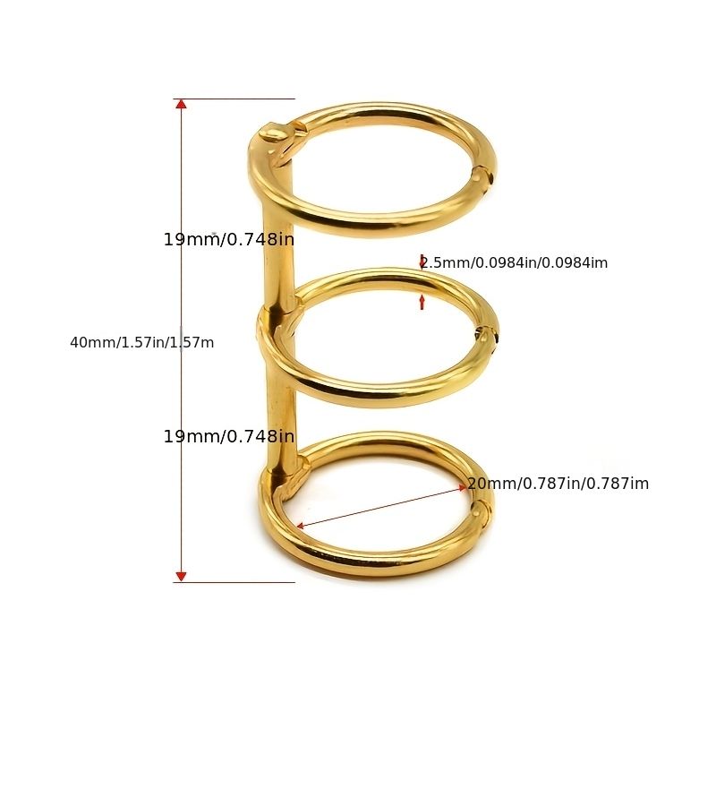 4pcs Golden Three Ring Metal Binder Eyelets Openable Hole Desk Calendar Rings Page Turning Fastening Loose Leaf Rings For DIY Travel Diary Photo Album File Binding And Craft Projects - Image 2