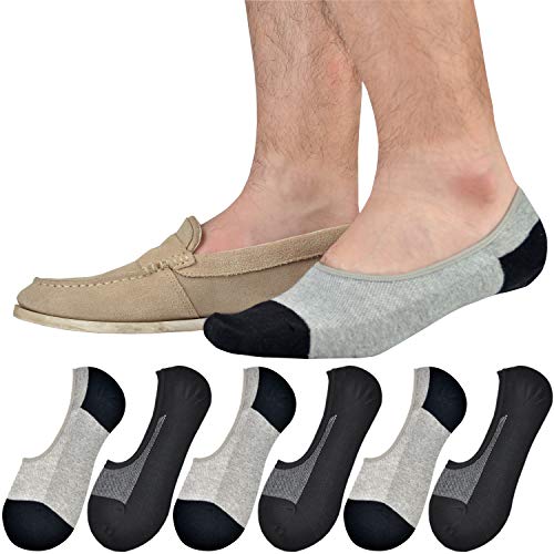 JORMATT 6 Pairs Mens Women Genuine No Show Socks Boys Sneaker Shoes Mesh Knit Low Cut Athletic Cotton Socks Non Slip, Men Shoe size 10-14 - Image 1