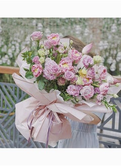 Y&D Flower Packaging Paper, SYOSI Florist Translucent Bouquet Wrapping Film Cellophane Gift Wrap Package DIY Rose Wedding Holiday Birthday Present Hamper Candy 20 Sheets (Pink)  - Image 3