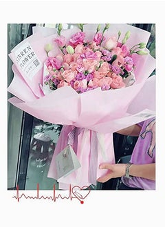 Y&D Flower Packaging Paper, SYOSI Florist Translucent Bouquet Wrapping Film Cellophane Gift Wrap Package DIY Rose Wedding Holiday Birthday Present Hamper Candy 20 Sheets (Pink)  - Image 5
