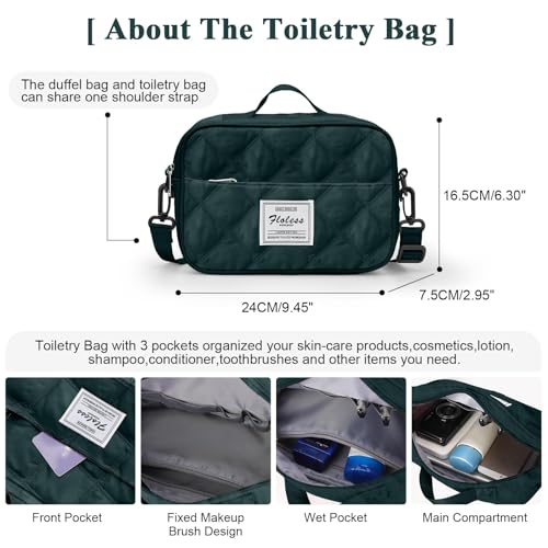 HYC00 Travel Duffel Bag for Women, Overnight Weekender Bag with Toiletry Bag, Carry on Personal Item Bag,Gym Bag - Image 4