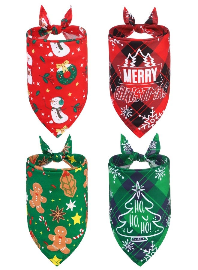 كولتيل مجموعة من 4 أوشحة للكلاب من كولتايل، مثالية لحفلات وأعياد الكلاب، مزينة برسومات عنكبوت وشبح، بالإضافة إلى مرايل ناعمة قابلة للتعديل على شكل مثلث، مناسبة للكلاب الصغيرة والمتوسطة والكبيرة، باللونين الأحمر والأخضر. - Image 1