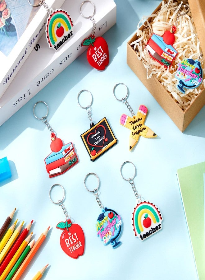 Ferreve 60 Pieces Teacher Keychain Bulk Teacher Appreciation Gifts Thank You Christmas Gifts Key Chain Keyring - Image 4