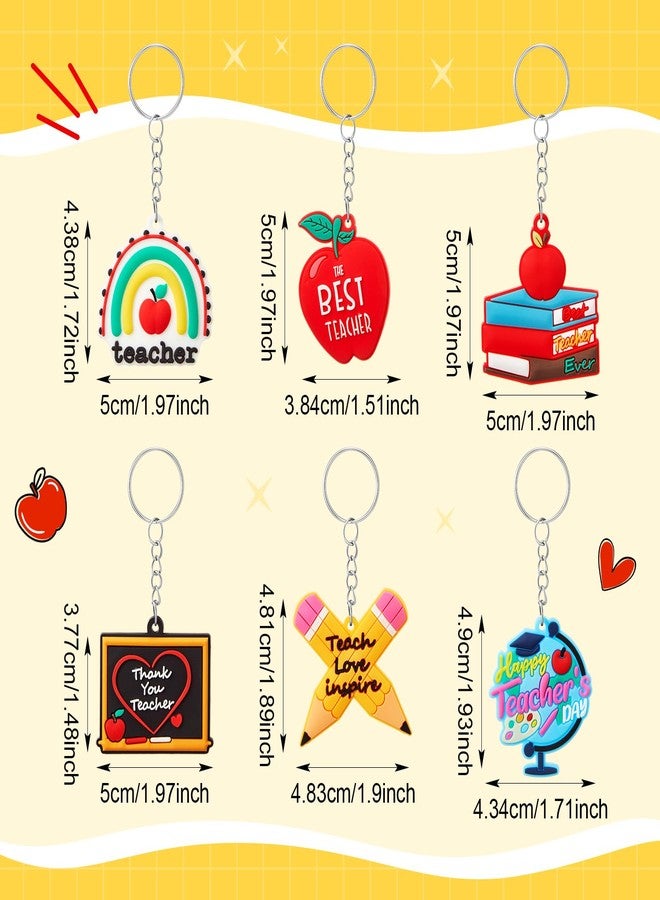 Ferreve 60 Pieces Teacher Keychain Bulk Teacher Appreciation Gifts Thank You Christmas Gifts Key Chain Keyring - Image 3