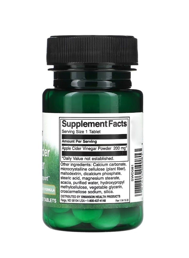 سوانسون خل التفاح 200 ملجم 30 قرص - Image 2