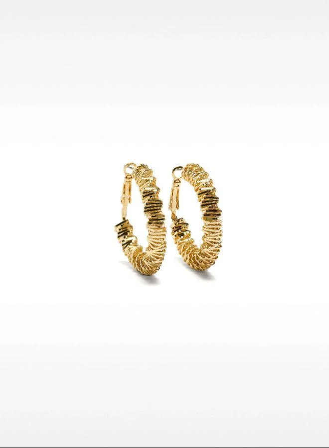 PARFOIS Golden irregular hoop earrings