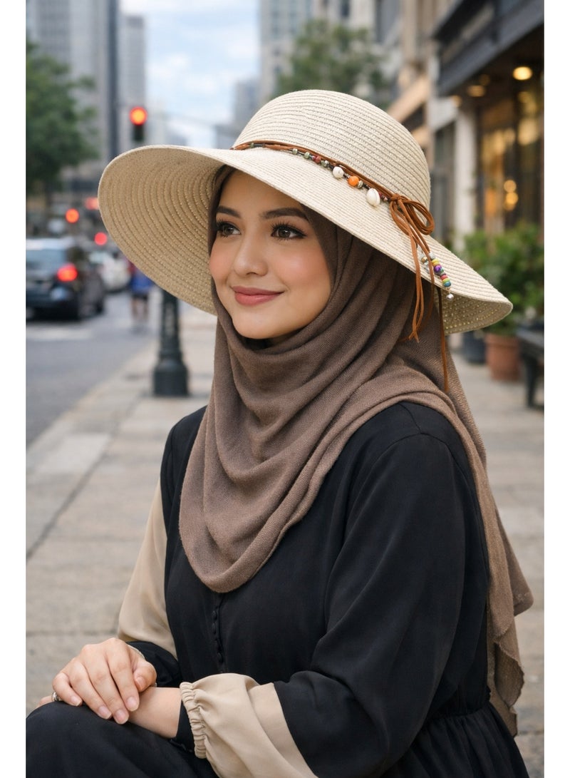 Women’s Summer Straw Sun Hat – Elegant Wide Brim Beach Hat for UV Protection, Lightweight and Comfortable for Travel and Outdoor Use - Image 3