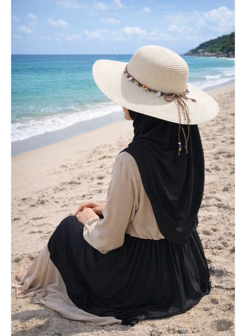 Women’s Summer Straw Sun Hat – Elegant Wide Brim Beach Hat for UV Protection, Lightweight and Comfortable for Travel and Outdoor Use - Image 2