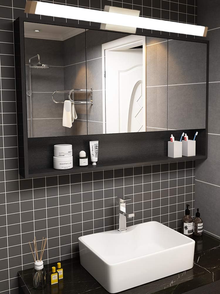 YHTlaeh ضوء ف vanity الحمام بتشطيب نيكل مصقول LED مربع 24 بوصة 14 واط 4000 كلفن ضوء أبيض طبيعي تركيبات إضاءة حائط فوق المرآة (نيكل مصقول، 40 بوصة) - Image 1