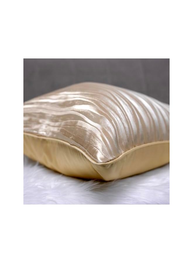 The Bros غطاء وسادة (ذهبي)، بيج، غطاء وسادة رمي، 45x45 غطاء وسادة زخرفي مربع، واقي وسادة جاكار ذهبي فاخر للأريكة، صوفا، سرير، ديكور منزلي - Image 4