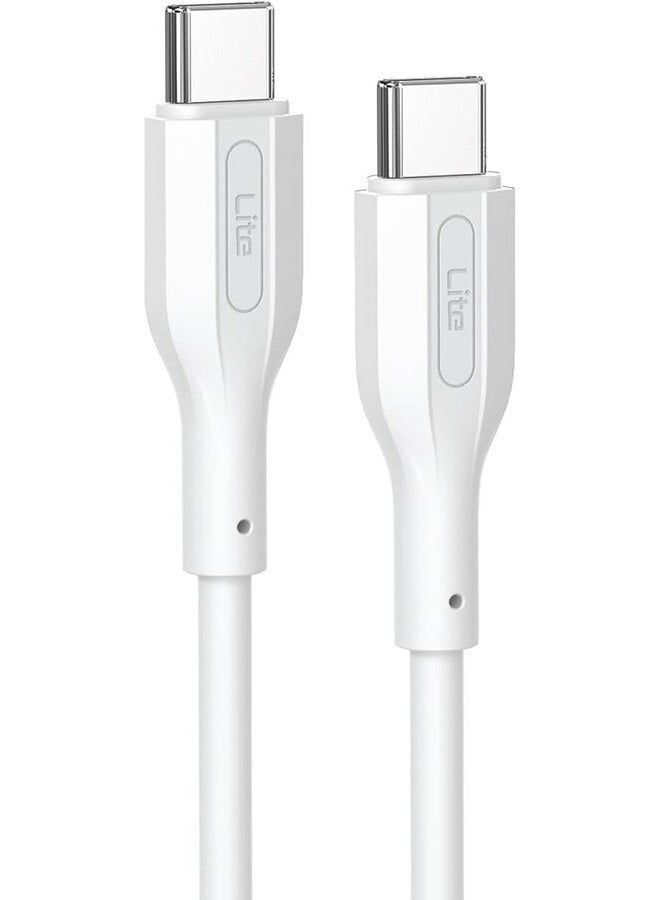 Moxedo Lite USB-C To USB-C Fast Charging Cable 1M WHITE - Image 1