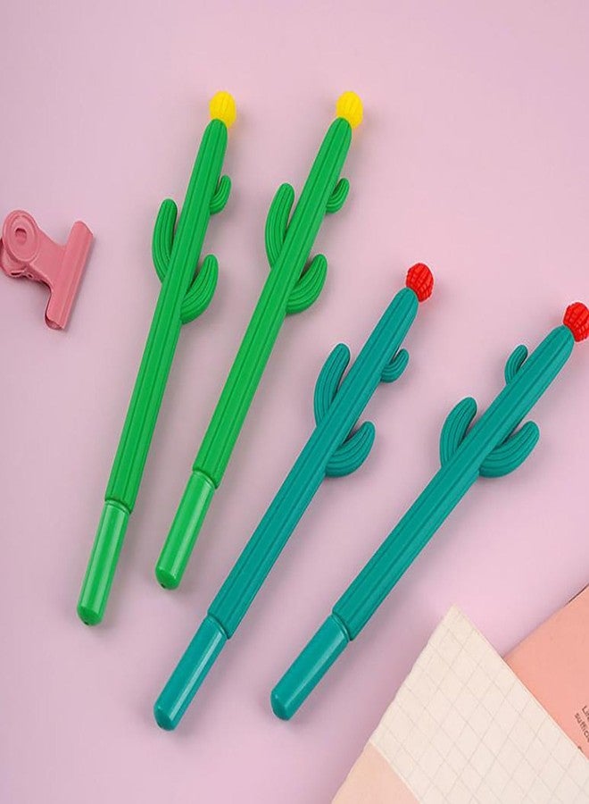 YYaaloa 12pcs Cactus Shape Gel Ink Writing Pens 0.5 mm Black Ink Fun Kawaii Pens Bulk for Office Supplies - Image 2