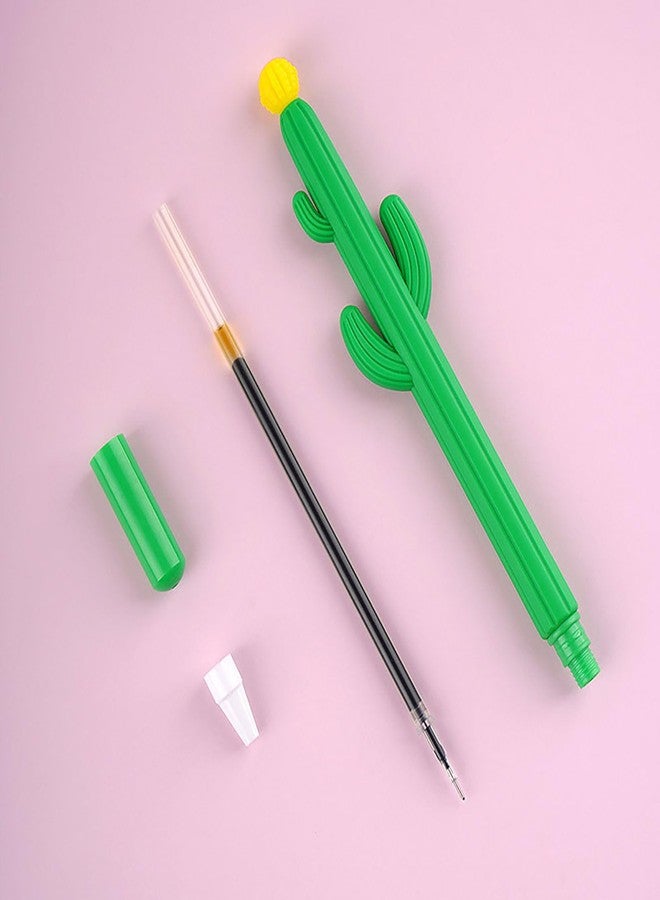YYaaloa 12pcs Cactus Shape Gel Ink Writing Pens 0.5 mm Black Ink Fun Kawaii Pens Bulk for Office Supplies - Image 5