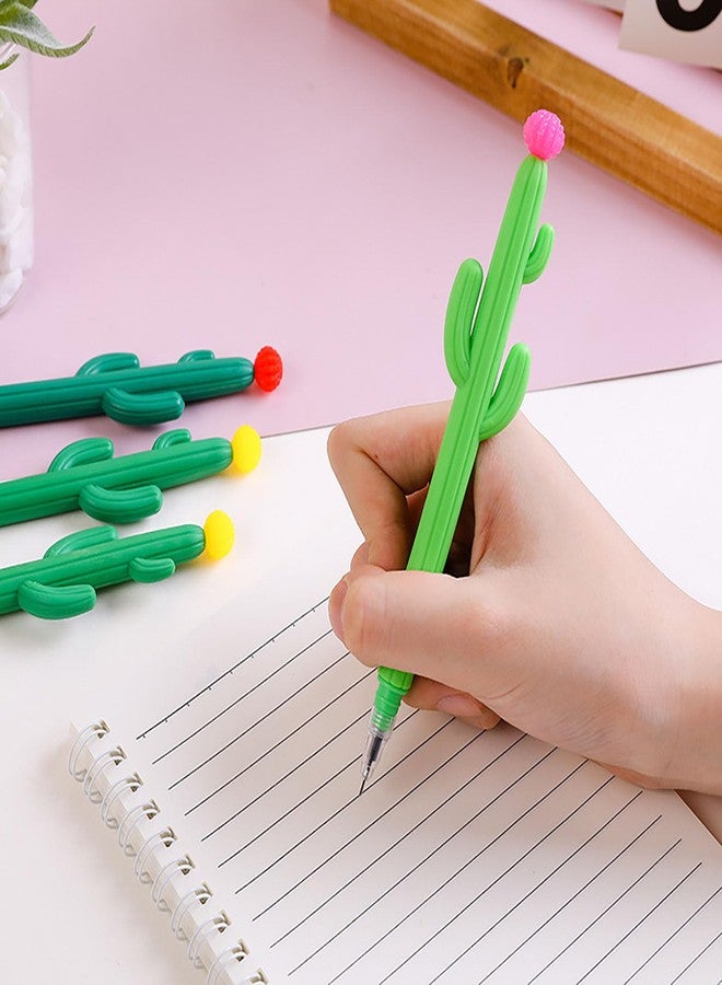 YYaaloa 12pcs Cactus Shape Gel Ink Writing Pens 0.5 mm Black Ink Fun Kawaii Pens Bulk for Office Supplies - Image 4