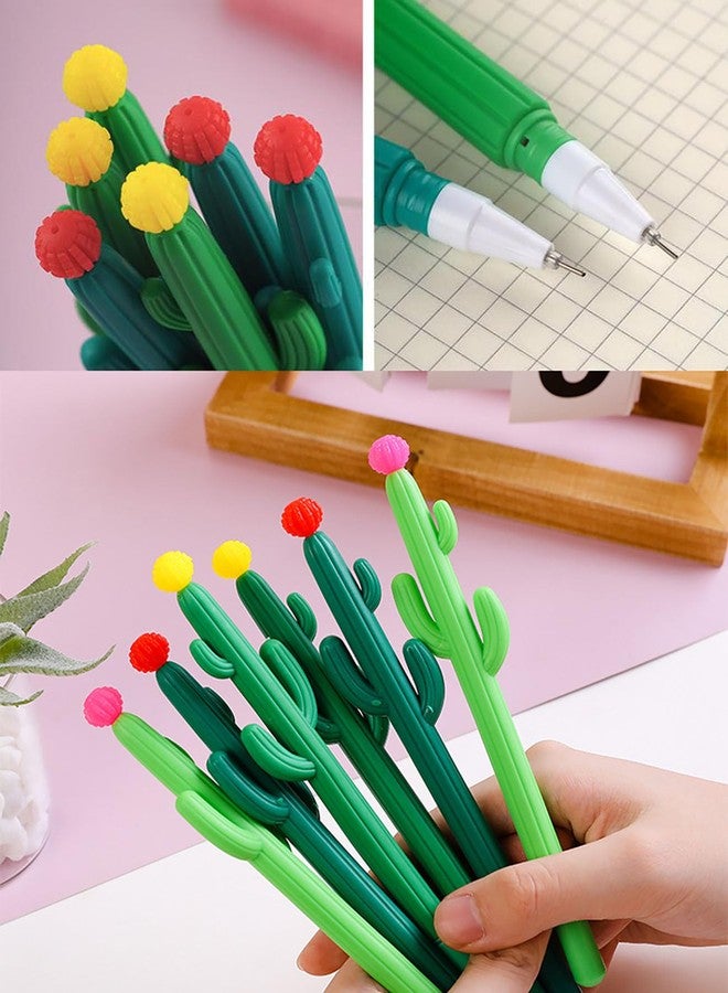 YYaaloa 12pcs Cactus Shape Gel Ink Writing Pens 0.5 mm Black Ink Fun Kawaii Pens Bulk for Office Supplies - Image 3