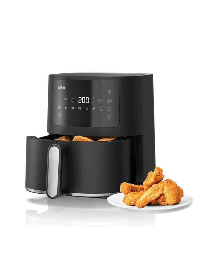 Braun MultiFry 3 AirFryer, Digital Touch Screen, 8 Automatic Programs, 4.3 Litre Capacity, 1500 Watts, Auto-Off - 70% Energy Saving - HF 3030 - Black 4.3 L 1500 W HF 3030 BK Black - Image 1