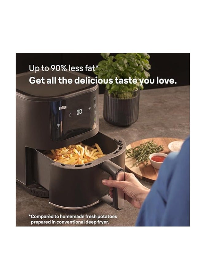 Braun MultiFry 3 AirFryer, Digital Touch Screen, 8 Automatic Programs, 4.3 Litre Capacity, 1500 Watts, Auto-Off - 70% Energy Saving - HF 3030 - Black 4.3 L 1500 W HF 3030 BK Black - Image 3