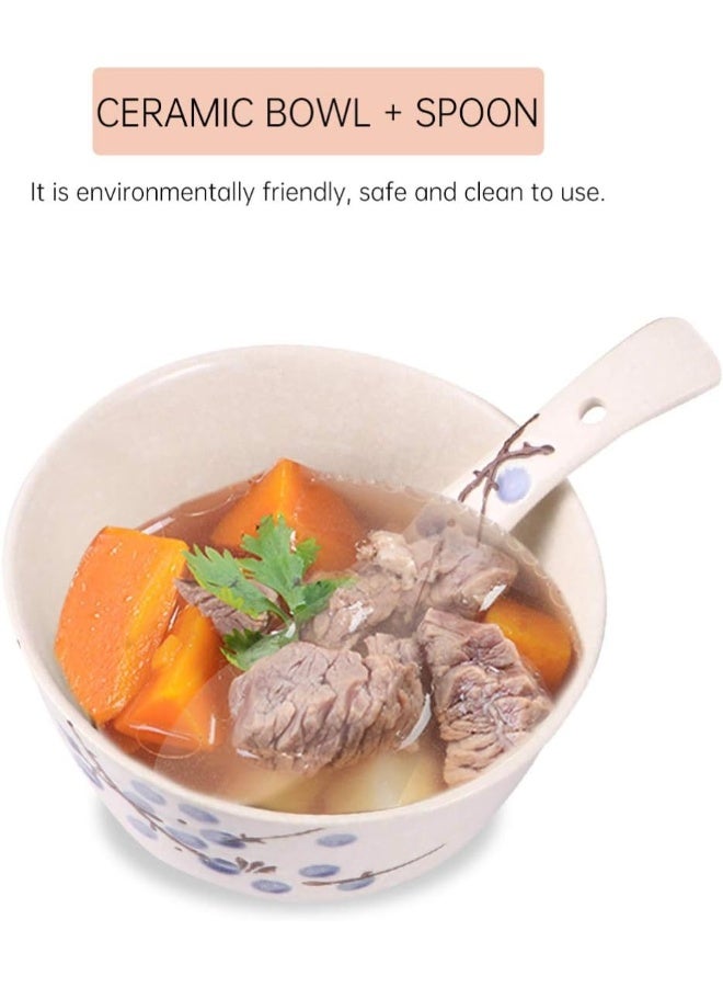 Hemoton 6Pcs Ceramic Tableware Set Dinnerware Japanese Ceramic Dinnerware Set for Home Kitchen Person Blue - Image 4