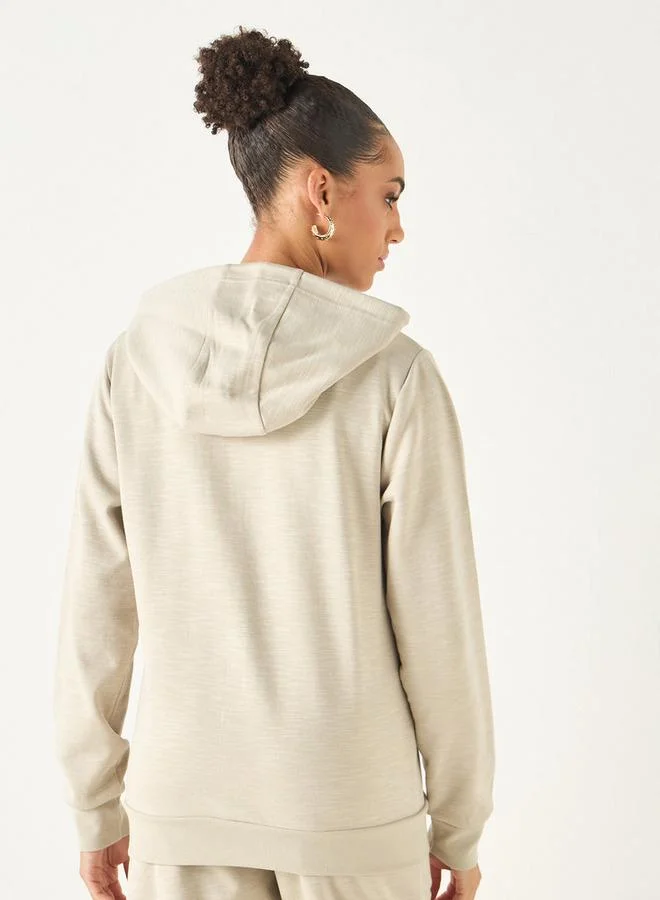 Kappa Kappa Logo Detail Zip Through Hoodie with Long Sleeves