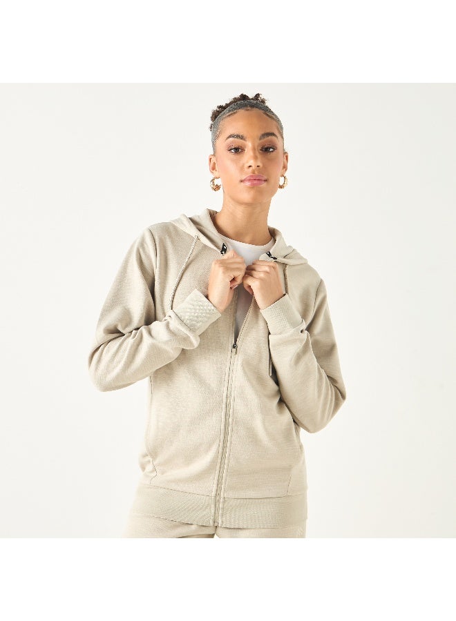 Kappa Kappa Logo Detail Zip Through Hoodie with Long Sleeves  - Image 1