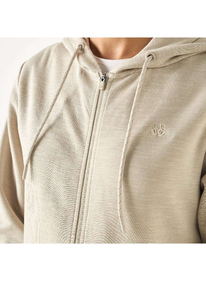 Kappa Kappa Logo Detail Zip Through Hoodie with Long Sleeves  - Image 4