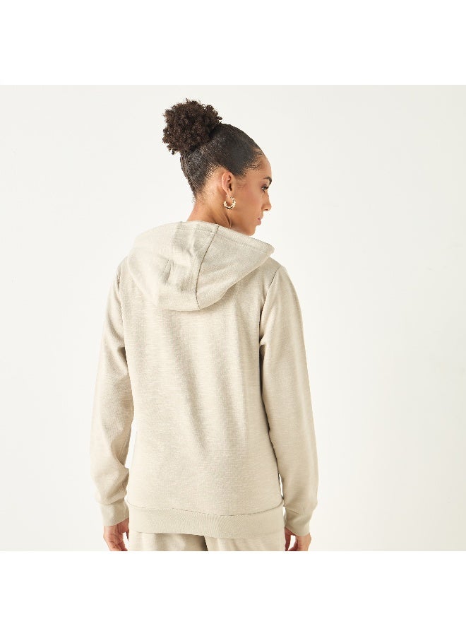 Kappa Kappa Logo Detail Zip Through Hoodie with Long Sleeves  - Image 3