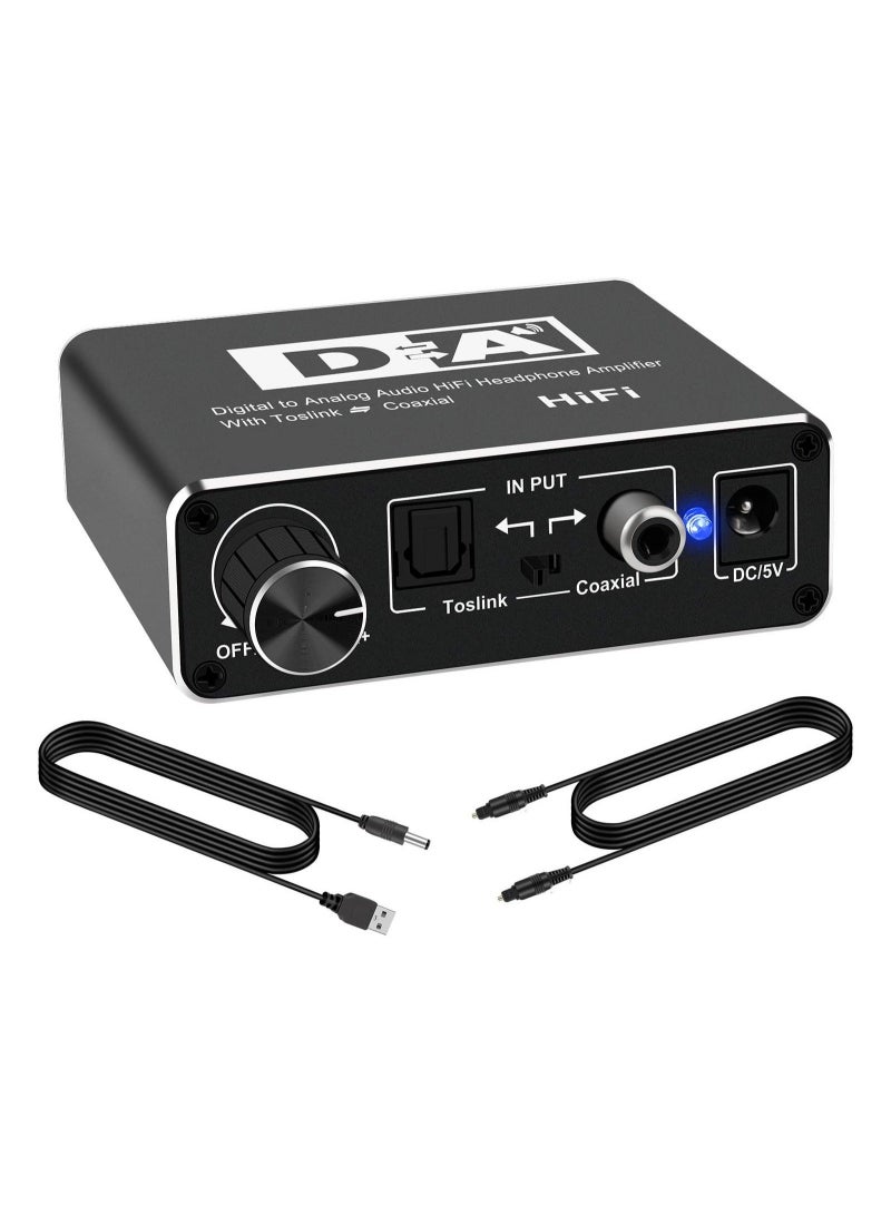 كابتن تيك 192kHz Digital to Analog Audio Converter for TV with Bass Volume Control, DAC Bi-Directional Coaxial/Optical Toslink SPDIF to AUX Stereo L/R RCA 3.5mm Jack Adapter for DVD Home Theater - Image 1