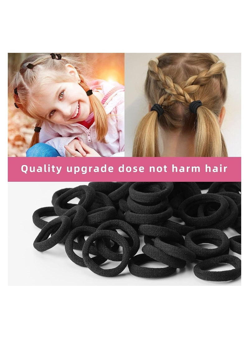 GROWSTEADY Non-Slip Mini Elastic Hair Ties 200 Pieces Black - Image 3