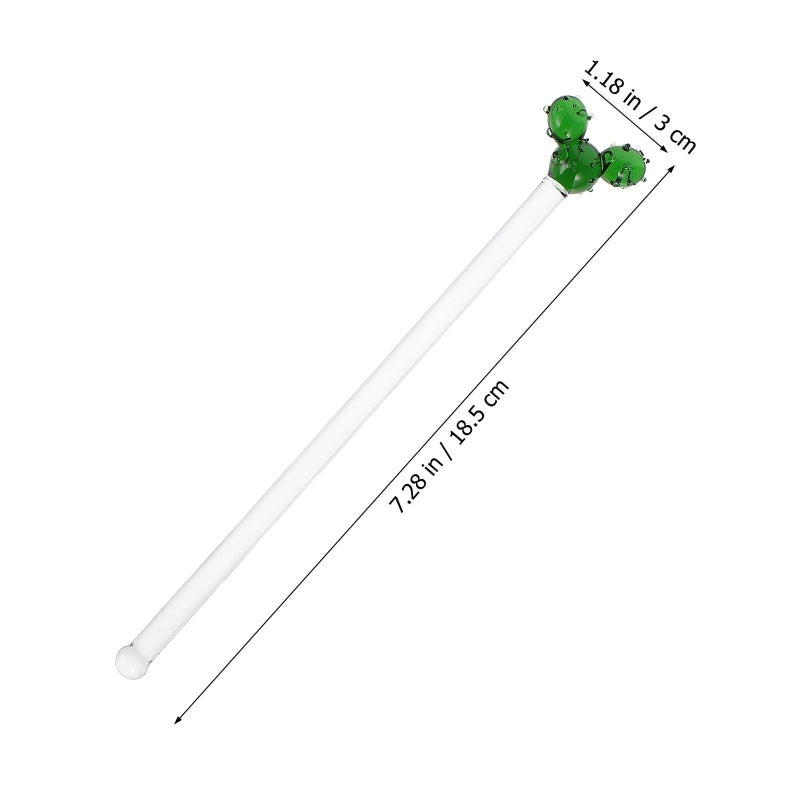 Long Handle Cactus Juice Stirrer Glass Stirring Rod for Cocktails and Party - Image 3