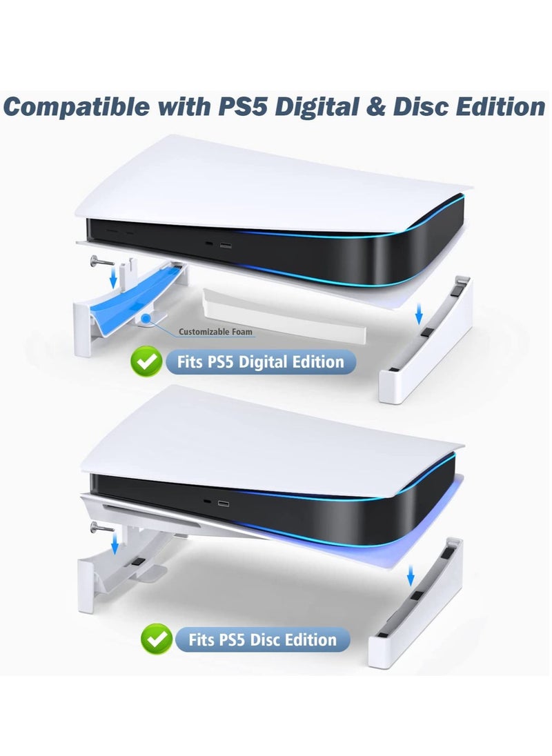 AMJ - PS5 Horizontal Stand Compatible with PlayStation 5 Console, PS5 Base, Upgraded PS5 Desk Stand with Screw Fixing - Image 1