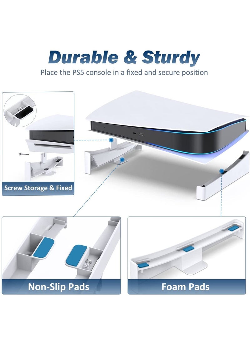 AMJ - PS5 Horizontal Stand Compatible with PlayStation 5 Console, PS5 Base, Upgraded PS5 Desk Stand with Screw Fixing - Image 1