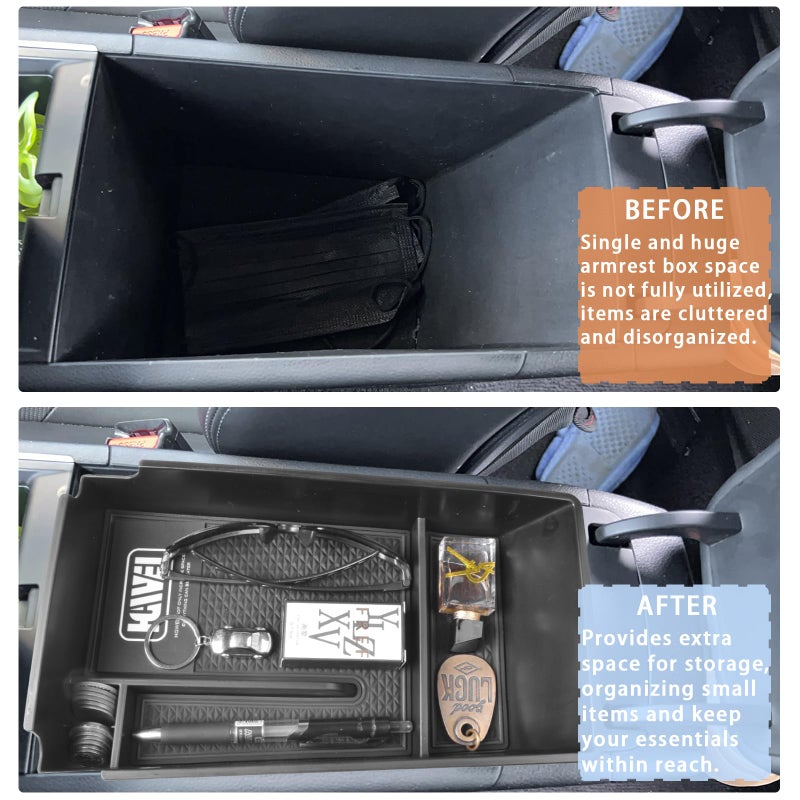 HGWEI Center Console Organizer Compatible with 2021 2022 2023 2024 2025 2026 Kia K5 DL3 GT Line Interior Accessories, ABS Insert Tray Armrest Storage Box, Black - Image 4