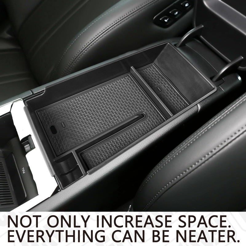 HGWEI Center Console Organizer Compatible with 2021 2022 2023 2024 2025 2026 Kia K5 DL3 GT Line Interior Accessories, ABS Insert Tray Armrest Storage Box, Black - Image 2