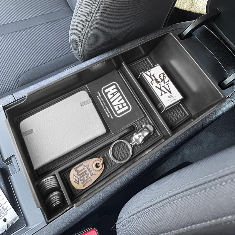 HGWEI Center Console Organizer Compatible with 2021 2022 2023 2024 2025 2026 Kia K5 DL3 GT Line Interior Accessories, ABS Insert Tray Armrest Storage Box, Black - Image 1