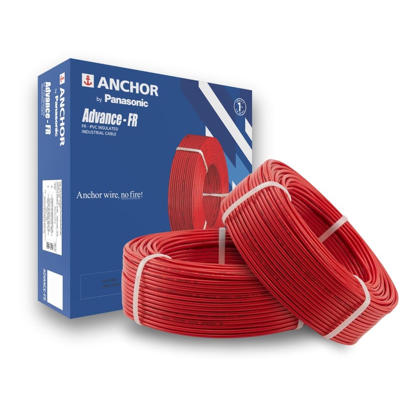 Anchor by Panasonic Advance FR 90m 4 sq.mm Electric Wire, PVC Insulated Class 2 Conductor (100% Copper), Anti-Rodent & Flame Retardant Wire for Domestic & Industrial Use (27426RD-02) - Image 5