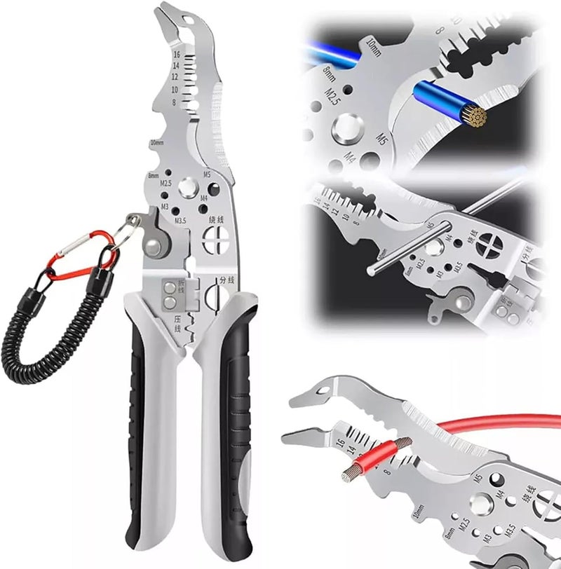 XBEY 13 In 1 Multifunctional Wire StripperCrimper Tool Wire Cutter Hand Tool For Cable CrimperStripper Professional Electrician Pliers For ShearingClamping - Image 1