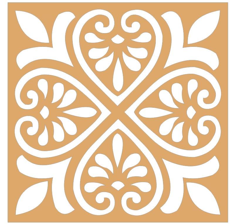 300Sparkles Rangoli Stencil Wooden Diwali Office Home Temple Floor Decoration Easy to Fill Unique Design 8 X 8 INCH - Image 1