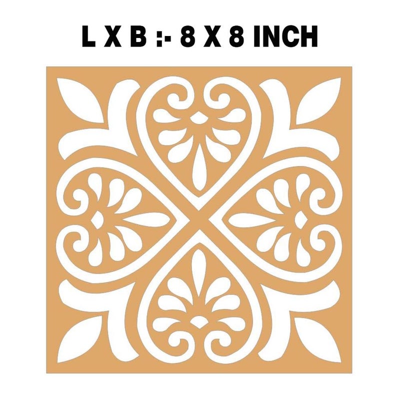 300Sparkles Rangoli Stencil Wooden Diwali Office Home Temple Floor Decoration Easy to Fill Unique Design 8 X 8 INCH - Image 2