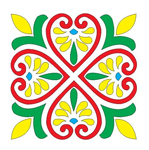 300Sparkles Rangoli Stencil Wooden Diwali Office Home Temple Floor Decoration Easy to Fill Unique Design 8 X 8 INCH - Image 3