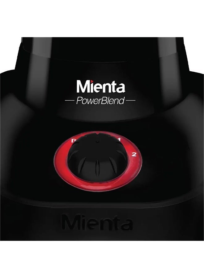 Mienta Powerblend Countertop Blender with Attachments, 1.75 Liter, 800 Watt, Black, BL1271G - Image 5